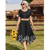 Zeagoo Womens Casual Dress for Summer Loose Hankerchief Flare Midi Sundress(Black Sp122)
