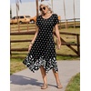 Zeagoo Womens Casual Dress for Summer Loose Hankerchief Flare Midi Sundress(Black Sp122)