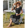 Zeagoo Womens Casual Dress for Summer Loose Hankerchief Flare Midi Sundress(Black Sp122)