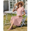 Zeagoo Womens Casual Dress for Summer Loose Hankerchief Flare Midi Sundress(Pink Dot)