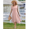 Zeagoo Womens Casual Dress for Summer Loose Hankerchief Flare Midi Sundress(Pink Dot)