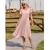 Zeagoo Womens Casual Dress for Summer Loose Hankerchief Flare Midi Sundress(Pink Dot)