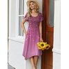 Zeagoo Womens Casual Dress for Summer Loose Hankerchief Flare Midi Sundress(Purple)