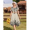 Zeagoo Womens Casual Dress for Summer Loose Hankerchief Flare Midi Sundress(Sf364)