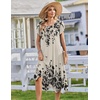 Zeagoo Womens Casual Dress for Summer Loose Hankerchief Flare Midi Sundress(Sf364)