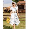 Zeagoo Womens Casual Dress for Summer Loose Hankerchief Flare Midi Sundress(White)