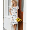 Zeagoo Womens Casual Dress for Summer Loose Hankerchief Flare Midi Sundress(White)