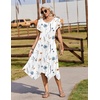 Zeagoo Womens Casual Dress for Summer Loose Hankerchief Flare Midi Sundress(White)