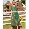 Zeagoo Womens Casual Dresses for Summer Short Sleeve Flare Midi Dress Beach(02 Green Floral)