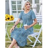 Zeagoo Womens Casual Dresses for Summer Short Sleeve Flare Midi Dress Beach(04 Blue)