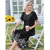 Zeagoo Womens Casual Dresses for Summer Short Sleeve Flare Midi Dress Beach(Black Sp122)