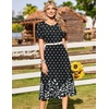 Zeagoo Womens Casual Dresses for Summer Short Sleeve Flare Midi Dress Beach(Black Sp122)