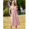 Zeagoo Womens Casual Dresses for Summer Short Sleeve Flare Midi Dress Beach(Pink Jh1)