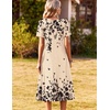 Zeagoo Womens Casual Dresses for Summer Short Sleeve Flare Midi Dress Beach(Sf364)