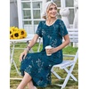 Zeagoo Womens Casual Dresses for Summer Short Sleeve Flare Midi Dress Beach(Sf365)