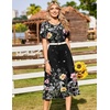 Zeagoo Womens Casual Dresses for Summer Short Sleeve Flare Midi Dress Beach(Wf120)