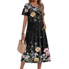 Zeagoo Womens Casual Dresses for Summer Short Sleeve Flare Midi Dress Beach(Wf120)
