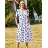 Zeagoo Womens Casual Dresses for Summer Short Sleeve Flare Midi Dress Beach(White Dh342)