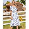 Zeagoo Womens Casual Dresses for Summer Short Sleeve Flare Midi Dress Beach(White Dh342)