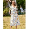 Zeagoo Womens Casual Dresses for Summer Short Sleeve Flare Midi Dress Beach(White Xh403)