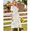 Zeagoo Womens Casual Dresses for Summer Short Sleeve Flare Midi Dress Beach(White Xh403)