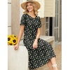 Zeagoo Womens Casual Dresses for Summer Short Sleeve Flare Midi Dress Beach(Xh33)