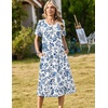 Zeagoo Womens Casual Dresses for Summer Short Sleeve Flare Midi Dress Beach(Yg20)