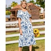 Zeagoo Womens Casual Dresses for Summer Short Sleeve Flare Midi Dress Beach(Yg20)