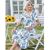 Zeagoo Womens Casual Dresses for Summer Short Sleeve Flare Midi Dress Beach(Yg20)