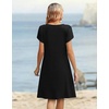 Zeagoo Women’s Casual Dresses with Pockets Summer Floral V-Neck A-Line Tshirt Dress Short Sleeve Mini Dress Beach Sundress(Black)