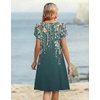 Zeagoo Women’s Casual Dresses with Pockets Summer Floral V-Neck A-Line Tshirt Dress Short Sleeve Mini Dress Beach Sundress(Gray-green Floral)