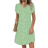 Zeagoo Women’s Casual Dresses with Pockets Summer Floral V-Neck A-Line Tshirt Dress Short Sleeve Mini Dress Beach Sundress(Light Green)