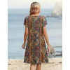 Zeagoo Women’s Casual Dresses with Pockets Summer Floral V-Neck A-Line Tshirt Dress Short Sleeve Mini Dress Beach Sundress(Multicolor)