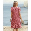 Zeagoo Women’s Casual Dresses with Pockets Summer Floral V-Neck A-Line Tshirt Dress Short Sleeve Mini Dress Beach Sundress(Red White Floral)