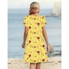 Zeagoo Women’s Casual Dresses with Pockets Summer Floral V-Neck A-Line Tshirt Dress Short Sleeve Mini Dress Beach Sundress(Yellow Floral)