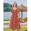 Zeagoo Womens Casual Summer Dress 2026 Short Sleeve Dresses Pleats Midi A Line Flowy Dress Boho Beach Sundress with Pockets(Red White)