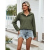 Zeagoo Womens Cotton Button Down Shirts Long Sleeve Collared Blouse S-3XL(Z-army Green)