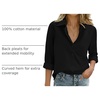 Zeagoo Womens Cotton Button Down Shirts Long Sleeve Collared Blouse S-3XL(Z-black)