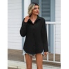 Zeagoo Womens Cotton Button Down Shirts Long Sleeve Collared Blouse S-3XL(Z-black)