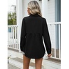 Zeagoo Womens Cotton Button Down Shirts Long Sleeve Collared Blouse S-3XL(Z-black)