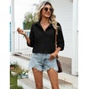 Zeagoo Womens Cotton Button Down Shirts Long Sleeve Collared Blouse S-3XL(Z-black)