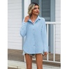 Zeagoo Womens Cotton Button Down Shirts Long Sleeve Collared Blouse S-3XL(Z-blue)