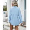 Zeagoo Womens Cotton Button Down Shirts Long Sleeve Collared Blouse S-3XL(Z-blue)