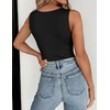Zeagoo Womens Double Lined Crew Neck Tank Tops Summer Sleeveless Clothes(1-black)