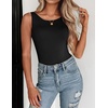 Zeagoo Womens Double Lined Crew Neck Tank Tops Summer Sleeveless Clothes(1-black)