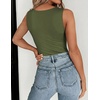 Zeagoo Womens Double Lined Crew Neck Tank Tops Summer Sleeveless Clothes(Army Green)