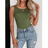 Zeagoo Womens Double Lined Crew Neck Tank Tops Summer Sleeveless Clothes(Army Green)