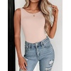 Zeagoo Womens Double Lined Crew Neck Tank Tops Summer Sleeveless Clothes(Champagne)