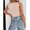 Zeagoo Womens Double Lined Crew Neck Tank Tops Summer Sleeveless Clothes(Champagne)