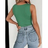 Zeagoo Womens Double Lined Crew Neck Tank Tops Summer Sleeveless Clothes(Green)